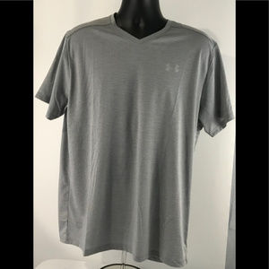 Under Armour V-Neck Heat Gear T-Shirt (Gray)
